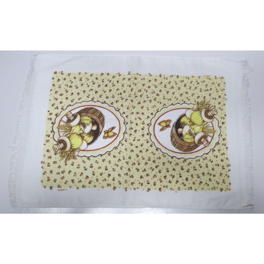 Lot of 3 Vintage Terry Kitchen Towels 1980s w/ Tags Mushroom, Chicken, Vegetable - Picture 2 of 16